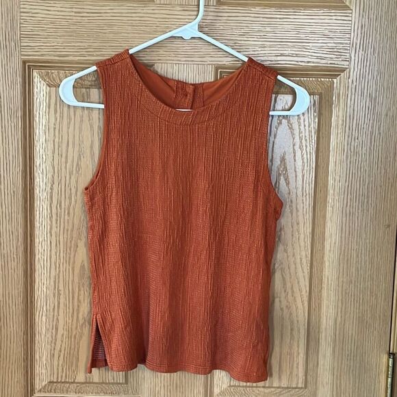 Anthropologie Burnt Orange Montauk Button Back Tank Top Small - Picture 2 of 7